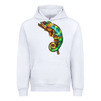 White Chameleon Lizard Illustrations Urban Hoodie - LillyAllenDesigns