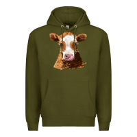 Army Green guernsey cow Premium Hoodie - AdoDesignShop