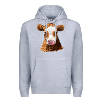 Heather Grey guernsey cow Premium Hoodie - AdoDesignShop