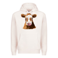 Pale Pink guernsey cow Premium Hoodie - AdoDesignShop