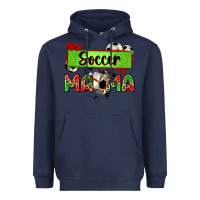 Navy soccer mama with leopard Heavyweight Hoodie - Zillion Design Studio