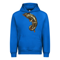 Cobalt Green Chameleon Lizard Illustrations Urban Hoodie - LillyAllenDesigns