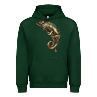Foreset Green Green Chameleon Lizard Illustrations Urban Hoodie - LillyAllenDesigns