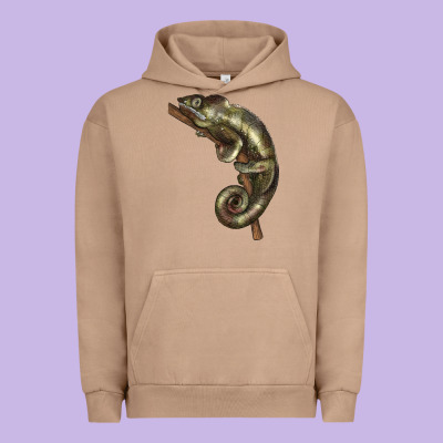 Green Chameleon Lizard Illustrations Urban Hoodie Designed By Lillyallendesigns