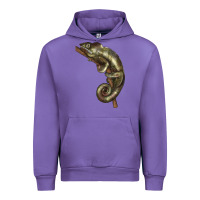 Tulip Green Chameleon Lizard Illustrations Urban Hoodie - LillyAllenDesigns