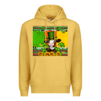 Antique Gold saint patricks cow and hat with sunflower and shamrock Premium Hoodie - Artiststas