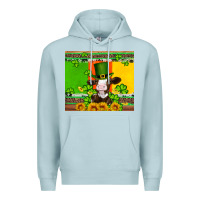 Blue Mist saint patricks cow and hat with sunflower and shamrock Premium Hoodie - Artiststas