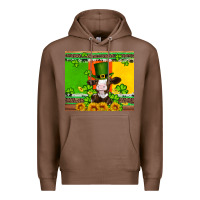 Chestnut saint patricks cow and hat with sunflower and shamrock Premium Hoodie - Artiststas