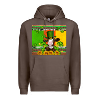 Coffee saint patricks cow and hat with sunflower and shamrock Premium Hoodie - Artiststas