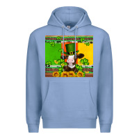 Colony Blue saint patricks cow and hat with sunflower and shamrock Premium Hoodie - Artiststas