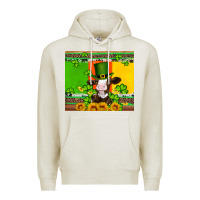 Oatmeal Heather saint patricks cow and hat with sunflower and shamrock Premium Hoodie - Artiststas