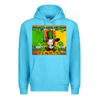 Ocean Blue saint patricks cow and hat with sunflower and shamrock Premium Hoodie - Artiststas