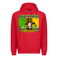 Red saint patricks cow and hat with sunflower and shamrock Premium Hoodie - Artiststas