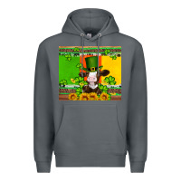 Rock saint patricks cow and hat with sunflower and shamrock Premium Hoodie - Artiststas
