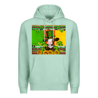 Seafoam saint patricks cow and hat with sunflower and shamrock Premium Hoodie - Artiststas