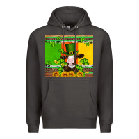 Smoke saint patricks cow and hat with sunflower and shamrock Premium Hoodie - Artiststas