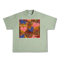Oil Green america heart Urban Heavy Tee - Artiststas