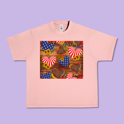 America Heart Urban Heavy Tee Designed By Artiststas