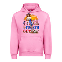 Fuchsia Pink Chill the fourth out 4th of july Urban Hoodie - NancyCooperArtShop