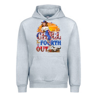 Heather Grey Chill the fourth out 4th of july Urban Hoodie - NancyCooperArtShop