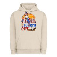 Pigment French Oak Chill the fourth out 4th of july Urban Hoodie - NancyCooperArtShop