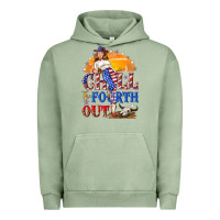 Pigment Oil Green Chill the fourth out 4th of july Urban Hoodie - NancyCooperArtShop