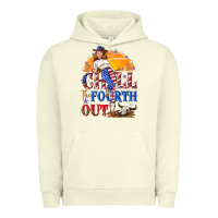 Pigment Pistachio Chill the fourth out 4th of july Urban Hoodie - NancyCooperArtShop