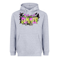 Heather Grey hot girl summer with palms Heavyweight Hoodie - texasbilliewilder