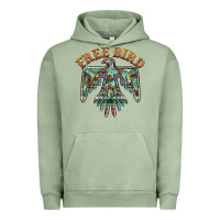 Pigment Oil Green free bird feathers thunderbird Urban Hoodie - BarkalooDesign