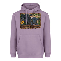 Lavender western black angus cattle and calf with leopard Heavyweight Hoodie - RanaPortraitStore
