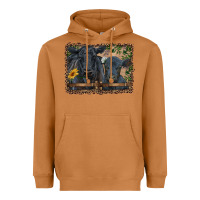 Meerkat western black angus cattle and calf with leopard Heavyweight Hoodie - RanaPortraitStore