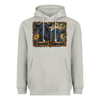 Moon Dust western black angus cattle and calf with leopard Heavyweight Hoodie - RanaPortraitStore