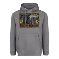 Storm western black angus cattle and calf with leopard Heavyweight Hoodie - RanaPortraitStore