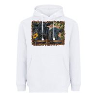White western black angus cattle and calf with leopard Heavyweight Hoodie - RanaPortraitStore