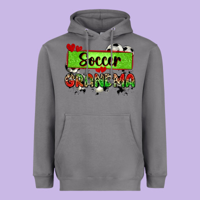 Soccer Grandma With Leopard Heavyweight Hoodie Designed By Zillion Design Studio