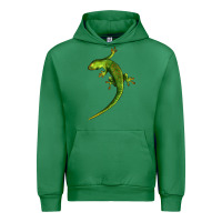 Emerald Green Lizard Illustrations Urban Hoodie - LillyAllenDesigns
