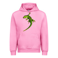 Fuchsia Pink Green Lizard Illustrations Urban Hoodie - LillyAllenDesigns