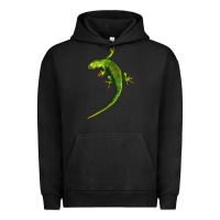 Pigment Black Green Lizard Illustrations Urban Hoodie - LillyAllenDesigns