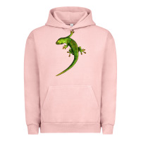 Pigment Salmon Green Lizard Illustrations Urban Hoodie - LillyAllenDesigns