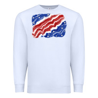 White Patriotic tie dye background 4th of july Premium Sweatshirt - CowGirlArtShop