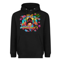 Black hot mom summer with messy bun Heavyweight Hoodie - texasbilliewilder