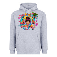 Heather Grey hot mom summer with messy bun Heavyweight Hoodie - texasbilliewilder