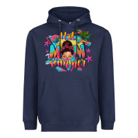 Navy hot mom summer with messy bun Heavyweight Hoodie - texasbilliewilder