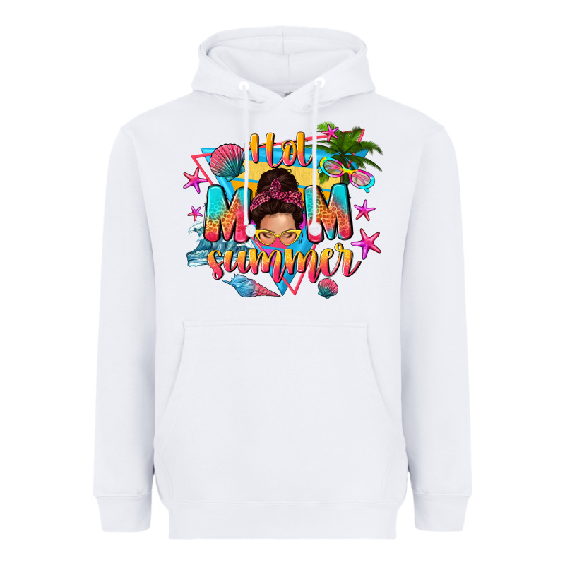 Hot Mom Summer With Messy Bun Heavyweight Hoodie by texasbilliewilder | Teevron