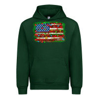 Forest Green Christmas american flag Urban Hoodie - NancyCooperArtShop