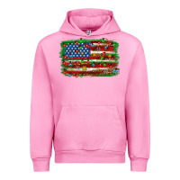 Fuchsia Pink Christmas american flag Urban Hoodie - NancyCooperArtShop