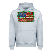 Heather Grey Christmas american flag Urban Hoodie - NancyCooperArtShop