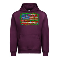 Mauve Wine Christmas american flag Urban Hoodie - NancyCooperArtShop