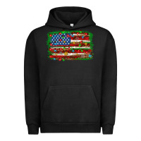 Pigment Black Christmas american flag Urban Hoodie - NancyCooperArtShop