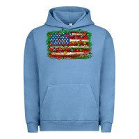 Pigment Pebble Blue Christmas american flag Urban Hoodie - NancyCooperArtShop